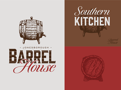 Barrel House Brand Exploration barrel brand identity branding kitchen logo restaurant script southern
