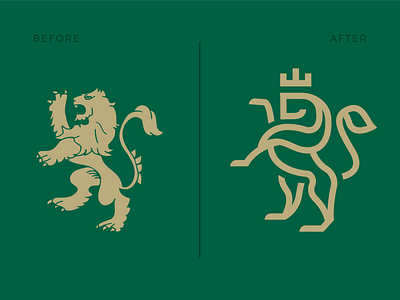 Lion Mark Redesign before and after brand and identity branding crest crown identity lion logo redesign