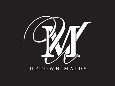 Uptown Maids Logo brand mark branding cleaning design logo luxury maid simple