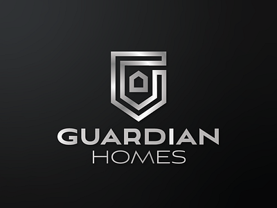 Guardian Homes Logo branding builder custom homes identity logo logo design luxury silver upscale