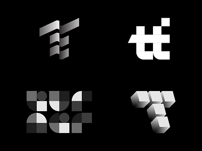 Turner Concepts 3 d black and white brand design brand identity concepts exploration letter e letter t logo monogram wordmark