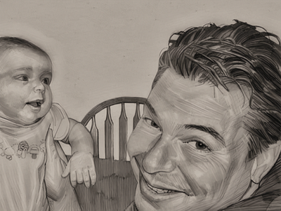 The Joy of Fatherhood. Zoe at 6 weeks old. design illustration mac carpeli zoe