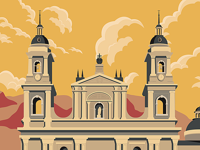 Thou shall worship vectors church clouds illustrator sky southamerica tourism vectors