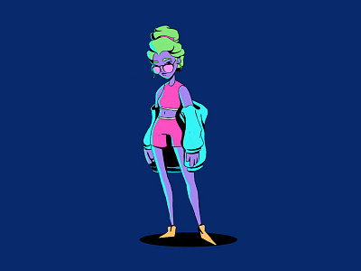 Neons 80s character characterdesign comic fashion girl illustration illustrator neon photoshop vintage woman