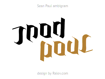 Sean Paul Ambigram Logo Design ambigram calligraphy logotype ralev sean paul