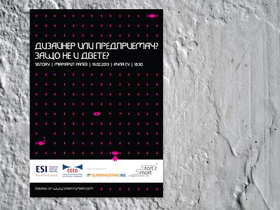 Poster Design Entrepreneurs' Talk black bulgaria cyrillic entrepreneur font grid design margarit pink poster design ralev ralev.com ralev001 start it smart