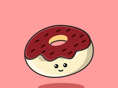 donnut flat design caracter donnut falat ilustrasi lucu