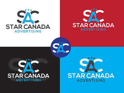 S C A combine logo design