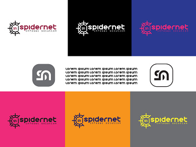 spidernet + SN icon modern logo design