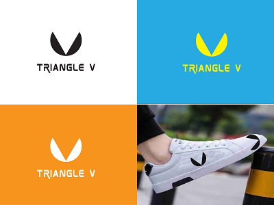 triangle v logo design