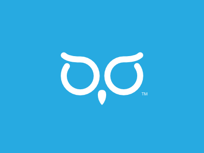 BrandHoot logo icon blue brandhoot eyes icon logo owl