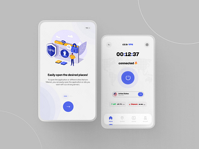 VPN application design✨ 3d animation app art branding design flat graphic design illustration logo mobile design motion graphics ui ui mobile ux vpn vpn design