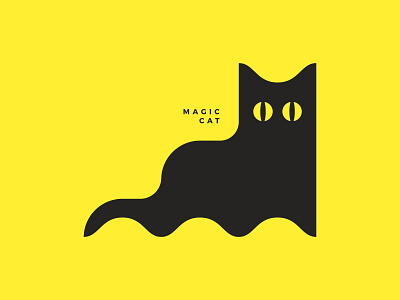 Magic Cat adorable animal black cat cat cat logo cat lovers creative logo ghost logo logo inspirations magic pet logo simple logo