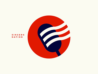 Singersnation creative logo flag logo logo logo design logo inspiration mic logo music logo nation logo simple logo singer logo