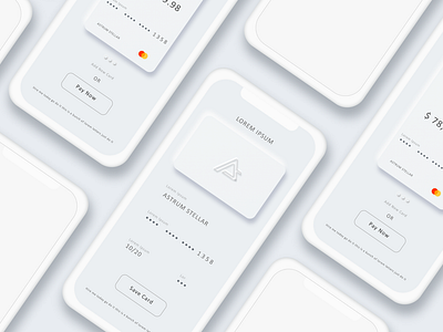 Neumorphic Phone Credit Card System UI/UX