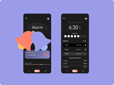 Alarm - Mobile App Design alarmappdesign app branding design graphic design logo mobile app mobile app design ui ui design ux