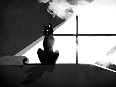 Linkwok animation black and white cat explainer video illustration motion graphics window