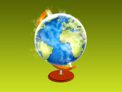 Mother Earth Icon blue clouds globe green icon wood