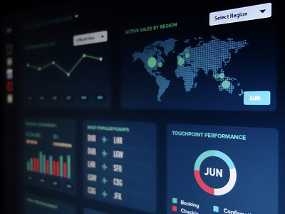 Dark Stats Dashboard charts dark dashboard flat graphs icons render screen stats ui visualization