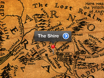 Middle Earth Map calligraphy cartography design fiction google maps ios lord of the rings lotr maps middle earth paper pin texture the shire worn