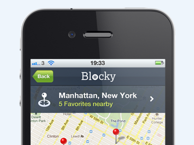 Blocky Hero UI blocky blue green icons ios iphone maps slab-serif ui
