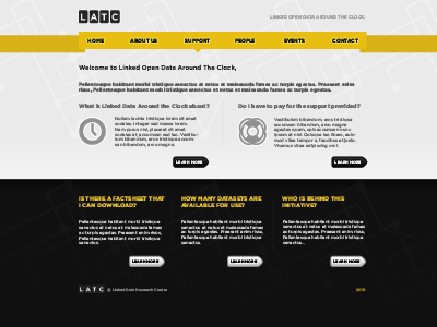 LATC Website background black gold layout ribbon website