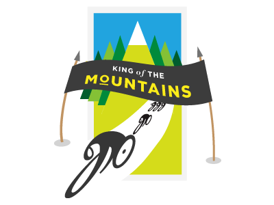 King of the Mountains bicycle blue dribbble fanscript flag green illustration mountain type vector veer
