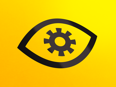 Eye Cog Icon black cog eye gear icon iconography yellow