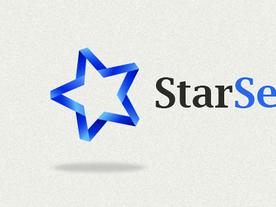 Floating Ribbon Star Logo blue concept floating gradient logo lucida bright ribbon star vector