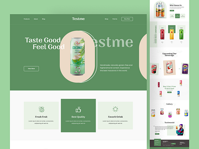 Testme Drinks - Landing page alcohol beverages cocktails cool drinks drinks hard drinks landing page online store shopify store soft drinks trending ui ux web design website wocommerce