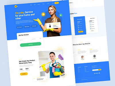 Cleaning Service - Landing Page agency branding cleaning cleaning app cleaning company cleaning service cleaning services creative design home service homepage house keeping inspiration landing page ui uiux user interface design web design website website designer