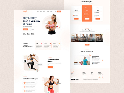 Gym - Landing Page bodybuilding coach exercise fitness fitness club gym health jogging landing page lifestyle popular sport tracker training ui uiux webdesign website wellnes workout