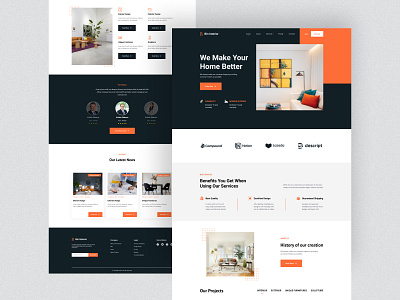 Interior - Landing Page aeathetic agency architecture clean decoration ecommerce furniture home decor homepage house interior design landing page living room minimalist modern art sofa ui design uiux design website wooden