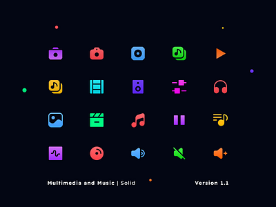 Multimedia and Music Icons Version 1.1 3d animation app icon icondesign iconly iconography iconpack icons icons manager iconset mac ui uiux windows