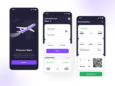 Flight Booking App Design aiplane app design boarding pass booking flight flight flight app ios minimal mobile app design schedule ticket tickets app travel ui design ui ux uiux