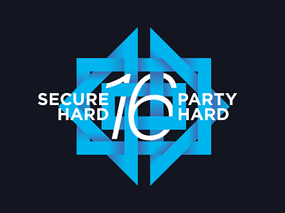 Secure hard - Party Hard '16 blue icon identity illustration logo party