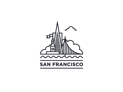 San Francisco architecture building city design geometric golden gate golden gate bridge icon icons illustration linen logo san francisco sf typography vector