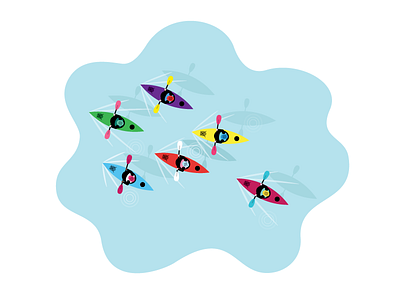 Kayaks characters illustration kayak kayakers kayaks vector