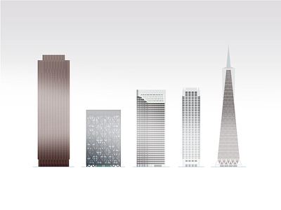 Skyscrapers of San Francisco architecture building buildings geometric geometry graphics illustration san francisco shaklee skyscrapers transamerica vector