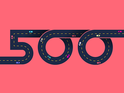 500 500 autos cars digits geometric highway illustration road trip vector way