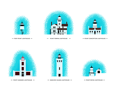 Lighthouses architechture architecture building geometric illustration lighthouse vector