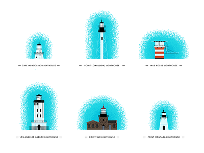 Lighthouses architecture building geometric illustration lighthouse vector
