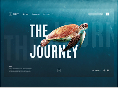 Under the sea 2 aquarium design landingpage ocean sea turtle ui web website