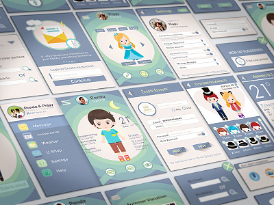 U-Stay APP app character cute flat lovely u-stay ui visualization