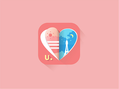 U-Stay APP Logo blue logo love pink