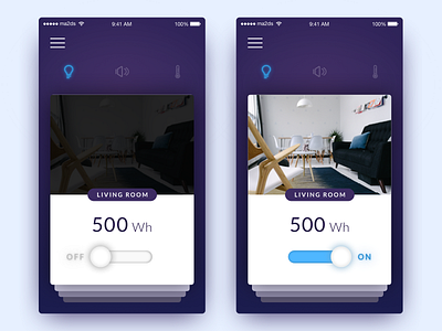 Daily UI / #15 On/Off Switch art direction daily ui dashboard day15 design domotic dribbble mobile app onoff switch smart home ux design visual design