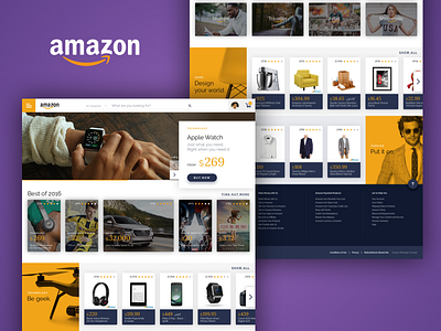 Amazon Redesign - Concept amazon art direction branding concept graphic design redesign restyling ui design ux design visual design