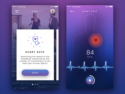 Health Tracker App - Concept art direction concept health tracker heart rate ui design ux design visual design