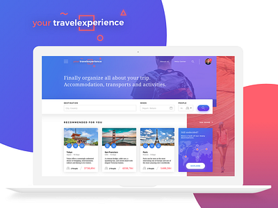 Your Travel Experience - Homepage Concept desktop view art direction daily ui holiday transit tracker travel finder trip ui design ux design visual design