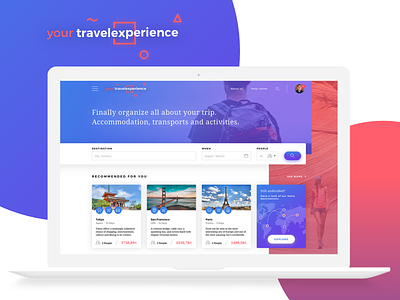Your Travel Experience - Homepage Concept desktop view
